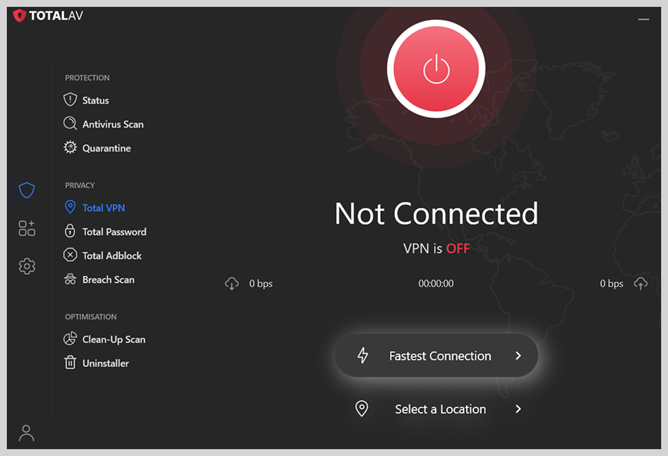 Total VPN: Desktop experience
