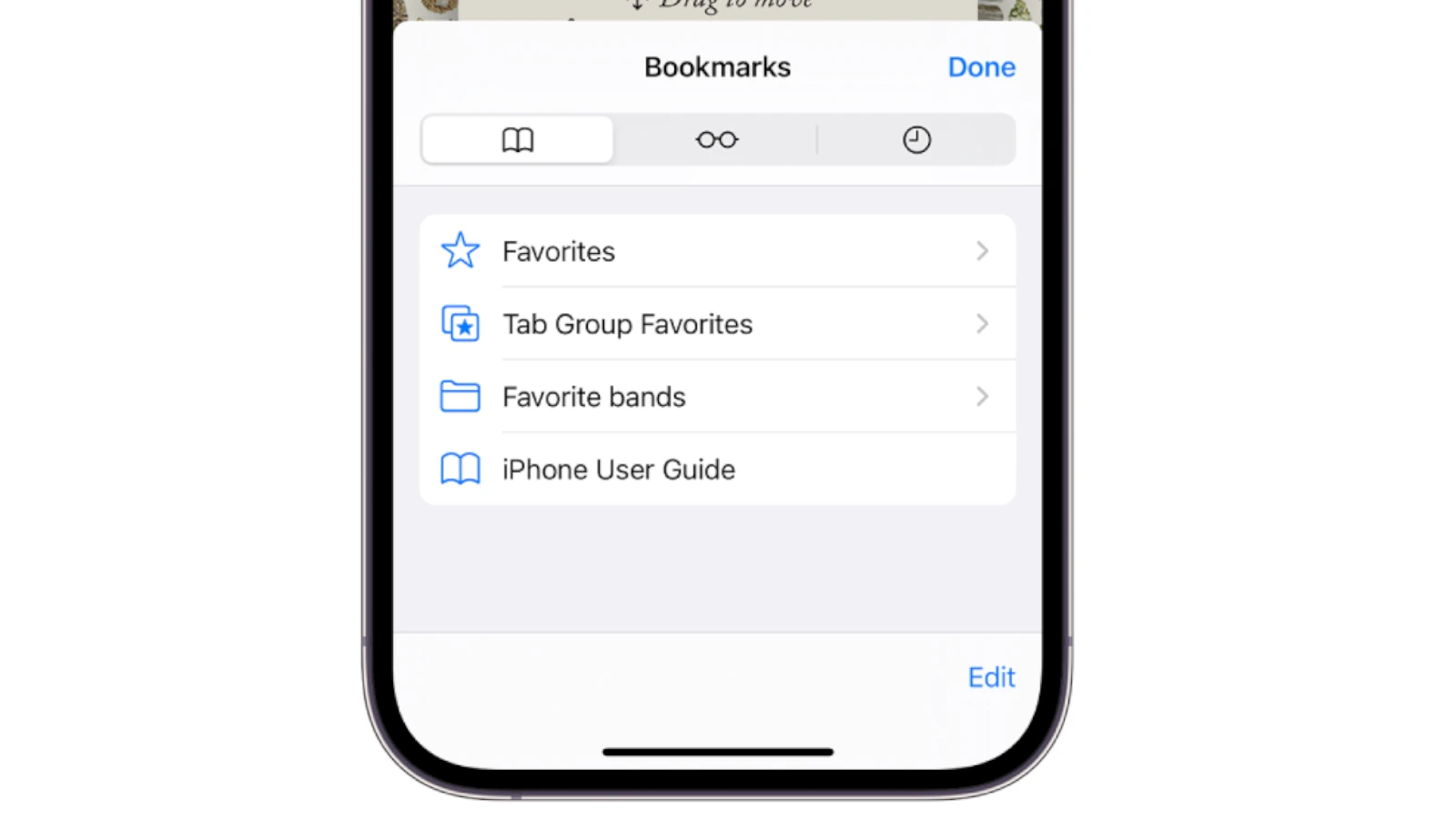 So ein Lesezeichen für eine Website auf dem iPhone