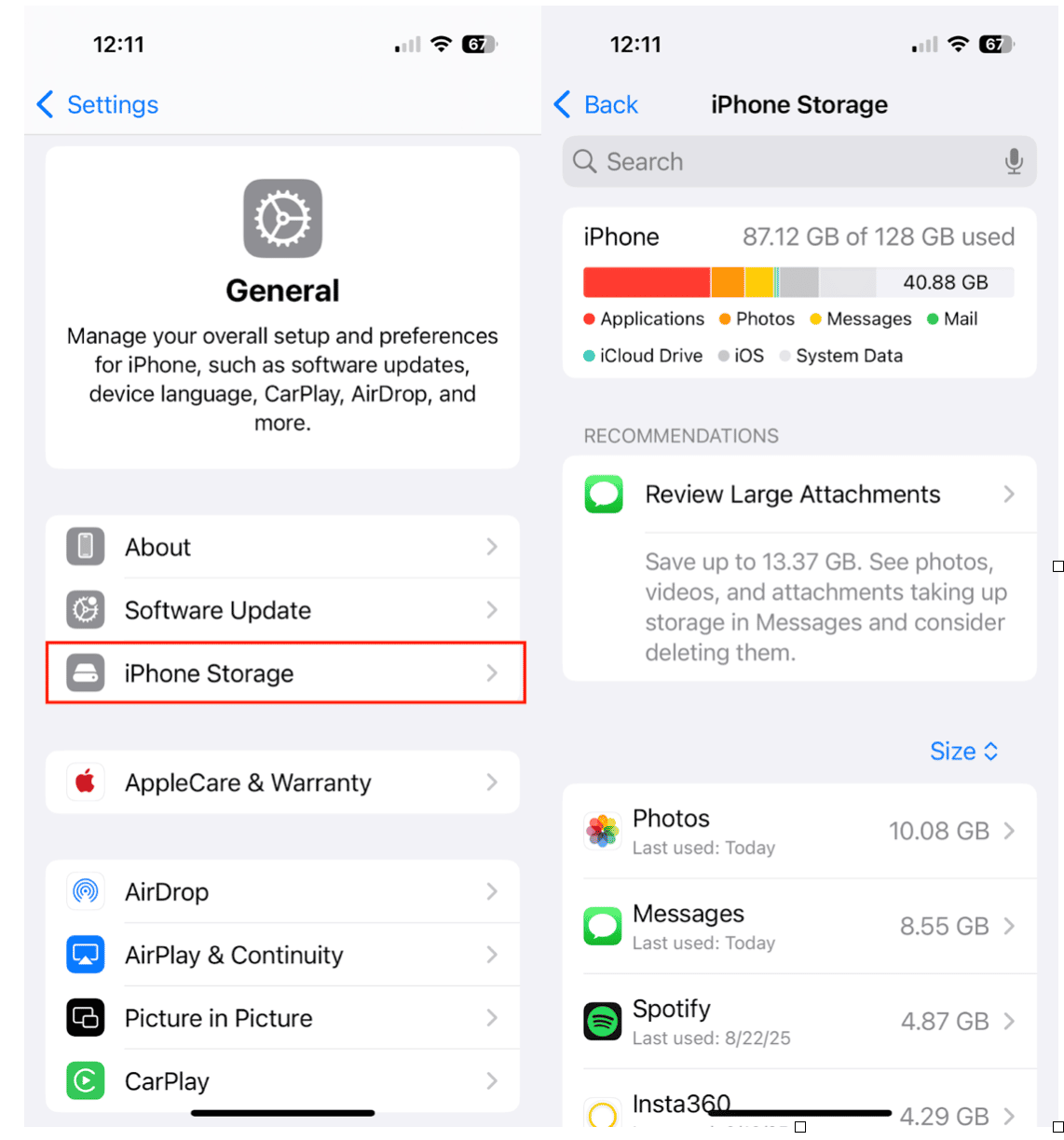 So löschen Sie den Speicher auf dem iPhone